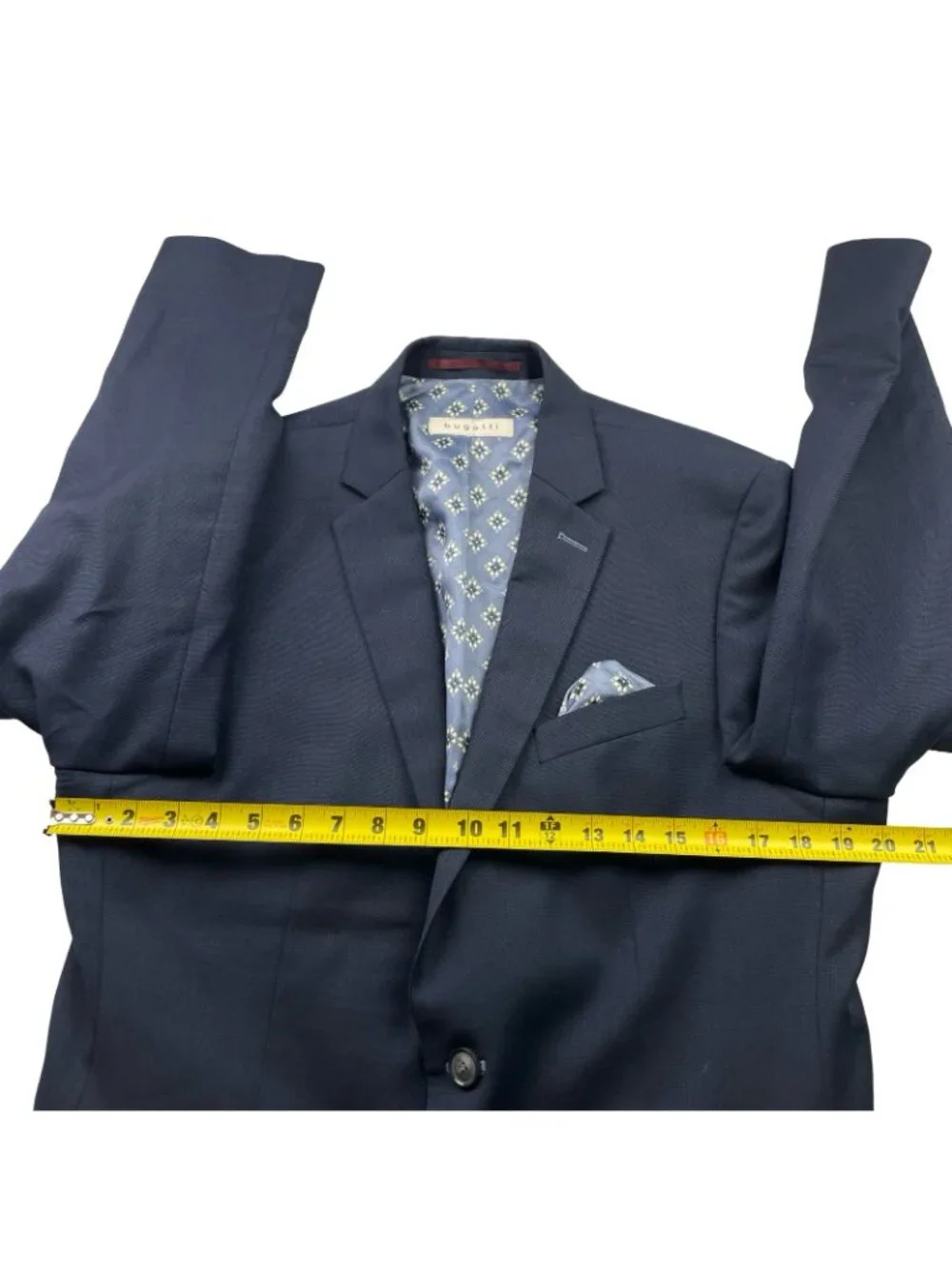Bugatti Men’s Wool Blend 2-Button Blazer Navy Blue • 40R US | 50 EU